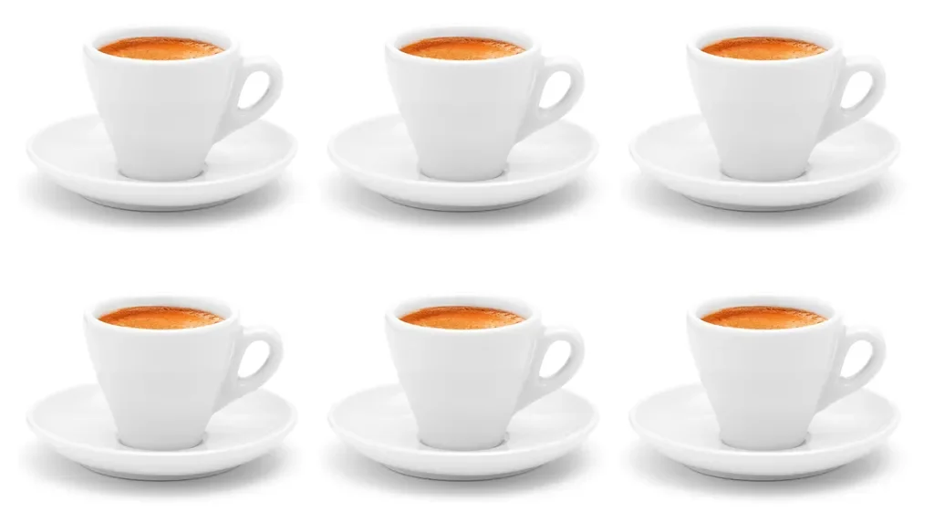 Espressotassen und Untertassen Italia 6er-Set weiße Porzellan