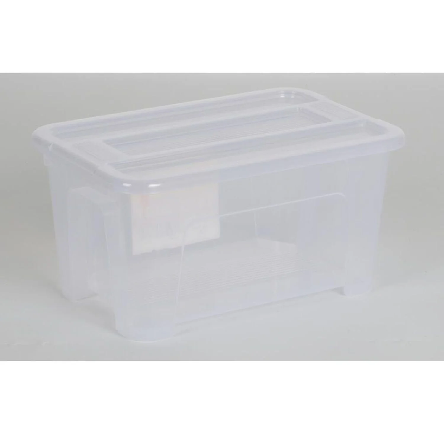 BURI Aufbewahrungsbox 2 x TEX Box transparent mit Deckel stapelbar