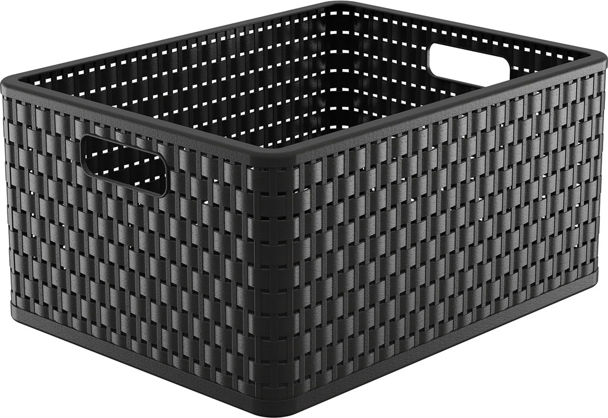 Rotho COUNTRY Aufbewahrungskorb, Rattan-Optik, Anthrazit, 28 l Rotho COUNTRY Aufbewahrungskorb, Rattan-Optik, Anthrazit, 28 l