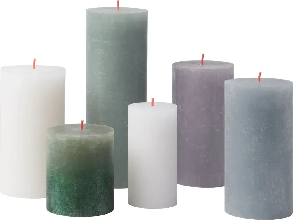 Bolsius 6er Set Kerzen mehrfarbig
