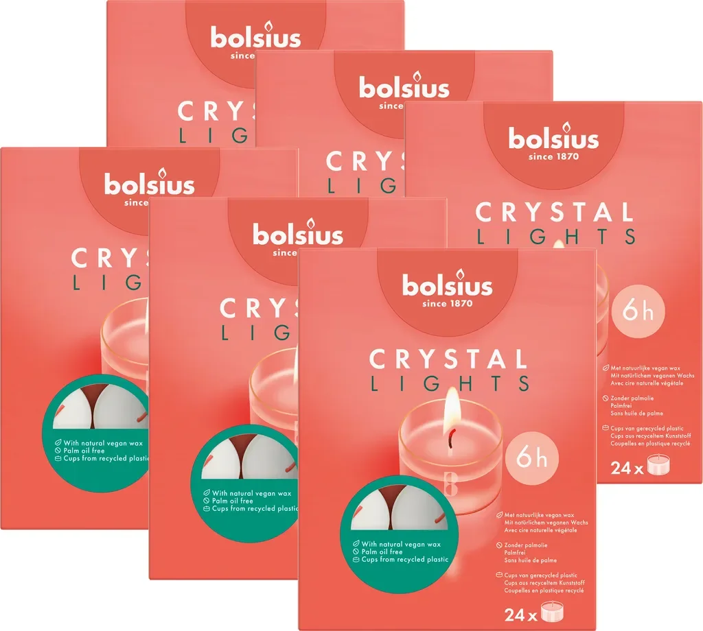 Bolsius Teelichter 144 Stück Großpackung Kerzen für Deko und Party